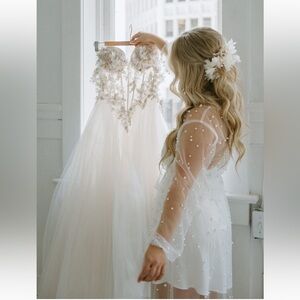 Voir Bridal Pearl Slip and Pearl Robe Set